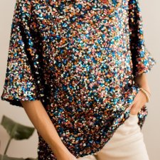 nowa cekinowa bluzka L