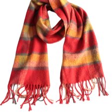 Szal vintage krata damski męski unisex