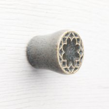 Ceramiczna gałka do mebli szaro-brązowa, wz.14