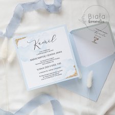 Zaproszenie ze złoconymi rogami