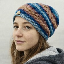 Kolorowa czapka wiosenna przejściowa cienka all season S/M