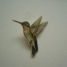 EMALIOWANA PIN PRZYPINKA BROSZKA PTAK KOLIBER