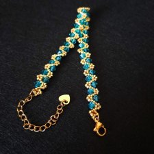 Bransoletka "Blue Zircon" - Biżuteria z Kryształków Preciosa i Koralików Miyuki