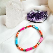 Bransoletka z jaspisów cesarskich i turkusu