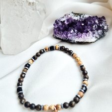 Bransoletka z bronzytu i turmalinu