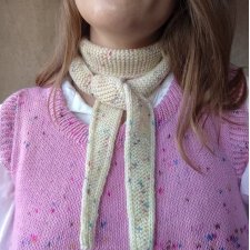 Masełkowy wełniany duński szalik Konfetti Wełna