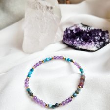 Bransoletka z ametystu i apatytu