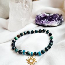 Bransoletka z naturalnego szmaragdu i apatytu