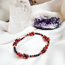 Bransoletka z agatu i granatu pomarańczowego.