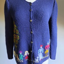 Haftowany kardigan lata 80-te