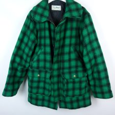 L.L. Bean wełniana kurtka wełna krata / L