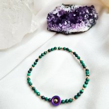 Bransoletka z naturalnych malachitów