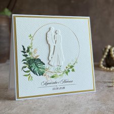 Kartka na ślub w ozdobnej kopercie, W 45