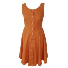 Pomarańczowa sukienka z guzikami