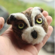 Broszka filcowana w kształcie sowy