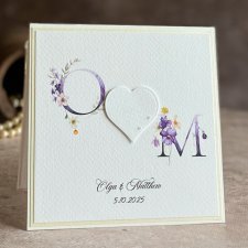 Kartka na ślub z inicjałami Młodej Pary, WP 53d