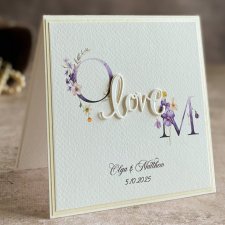 Kartka na ślub z inicjałami Młodej Pary, WP 53b