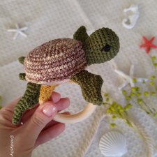 Grzechotka żółwik, Gryzak na kółku, Prezent dla maluszka