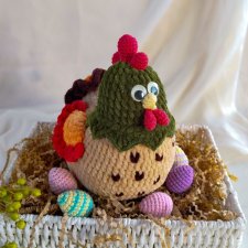 Kura wielkanocna, Zestaw kura pluszowa i 5 jajek