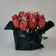 Flowerbox - bukiet kwiatów - wosk - prezent - rękodzieło