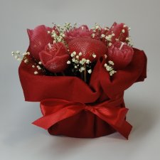 Flowerbox - bukiet kwiatów - wosk - prezent - rękodzieło