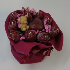 Flowerbox - bukiet kwiatów - wosk - prezent - rękodzieło