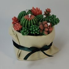 Flowerbox - bukiet kwiatów - wosk - prezent - rękodzieło