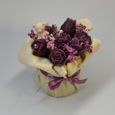Flowerbox - bukiet kwiatów - wosk - prezent - rękodzieło