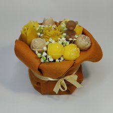 Flowerbox - bukiet kwiatów - wosk - prezent - rękodzieło