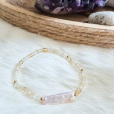 Bransoletka z naturalnego cytrynu i perły