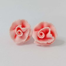 Romantyczne Kolczyki Pudrowe Różowe Róże