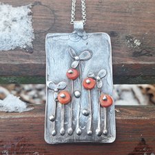 Pomarańczowe maki - wisiorek