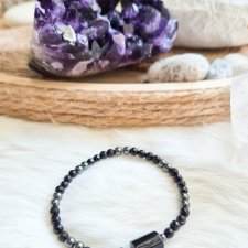 Bransoletka z naturalnego czarnego turmalinu