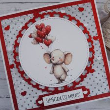 Kartka na walentynki ze słoniem, nietypowy napis