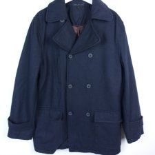 Męska dwurzędowa wełniana kurtka / L