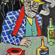 obraz do salonu portret dziadka czarne koty wiedzą więcej