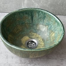 Zielona umywalka rękodzieło Zielony onyks