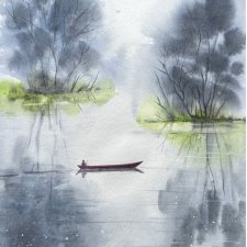 Medytacyjny relaks. Akwarela 42*30 cm