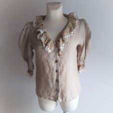 Lniana folkowa bluzka