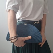 Torba na ramię z sznurka, kolor turkusowy