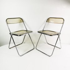 Para krzeseł Plia, Anonima Castelli, proj. Giancarlo Piretti, Włochy lata 70