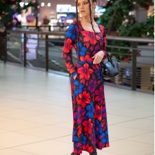 Sukienka z dekoltem karo - Karla Flower Power