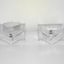 Szkło Pukeberg Sweden solniczki świeczniczki