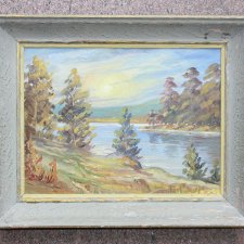 Stary obraz 47 rok pejzaż