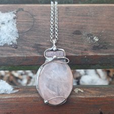 Rubin z kwarcem  - wisiorek