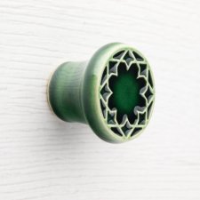 Ceramiczna gałka do mebli zielona, wz.3