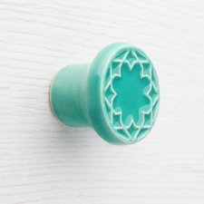 Ceramiczna gałka do mebli miętowo-turkusowa, wz.3
