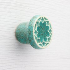 Ceramiczna gałka do mebli miętowa, wz.3