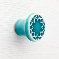Ceramiczna gałka do mebli turkusowa, wz.3