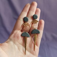 Kolczyki z gliny polimerowej metaliczne